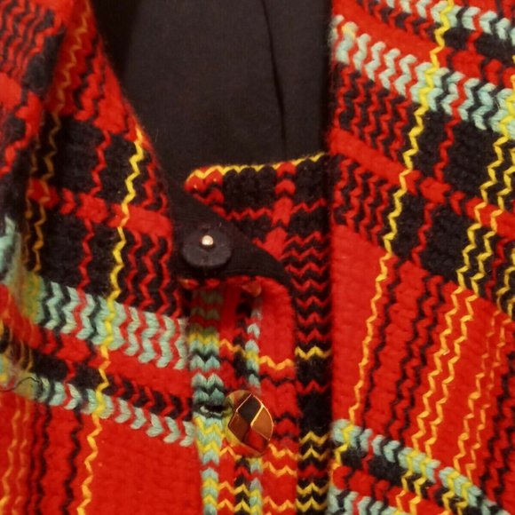 Rare Betsey Johnson Wool Coat Red Black jacket - Picture 4 of 5